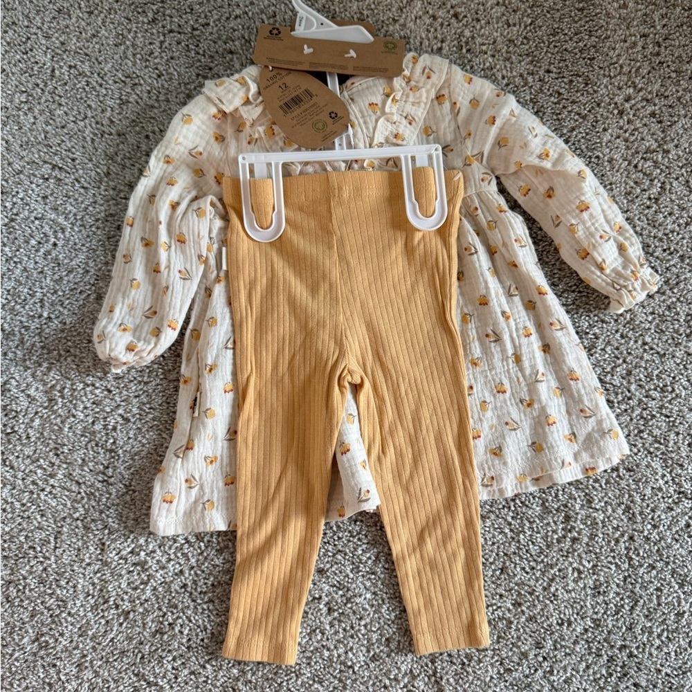 Rabbit + Bear 3-Piece Outfit Set dress and leggings set– Size 12 Months (NWT) - Picture 7 of 8